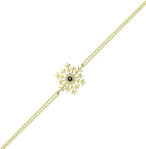 Gözlü Kartanesi Altın Zincir Bileklik 14K Gold