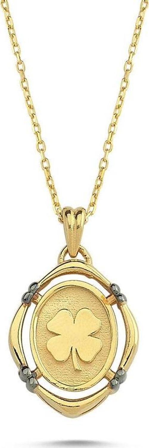 Altın Papatya Kolye Sarı Altın Mineli