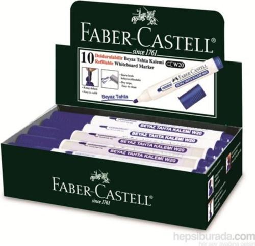Faber-Castell Beyaz Tahta Kalemi W20 Mavi, 10'Lu