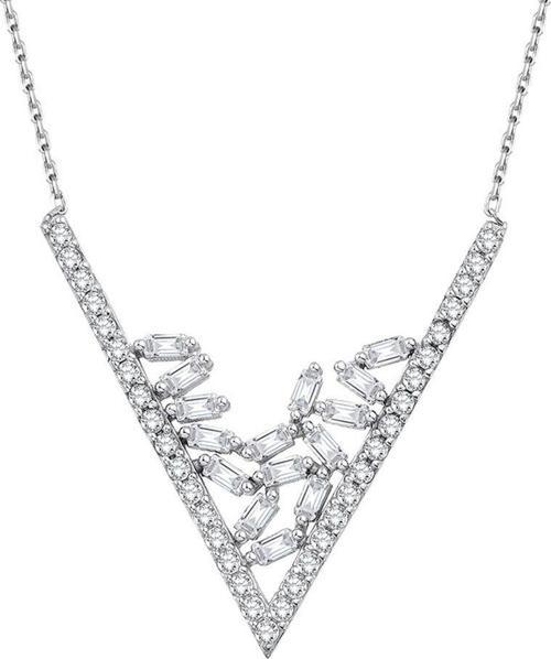 Baget Kolye Üçgen Tasarım Beyaz Altın