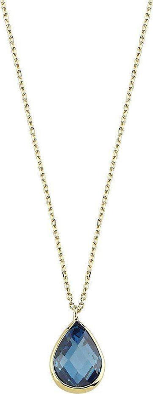 Altın Taşlı Kolye Aquablue 1.2 cm