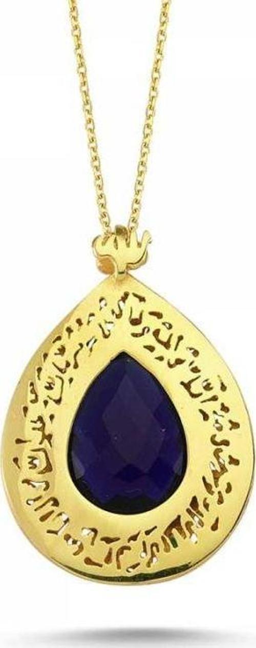 Altın TESİR Kolye Mavi Tanzanit Taşlı