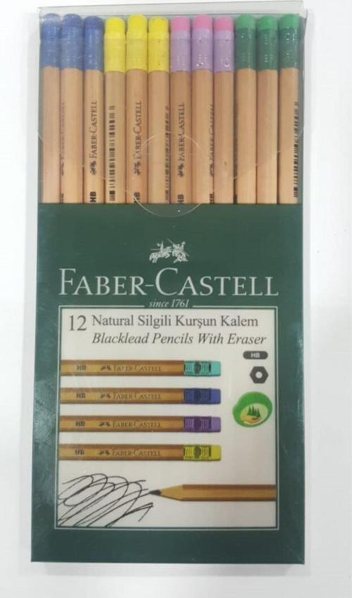 Faber-Castell Natural Silgili Kurşun Kalem 12'Li