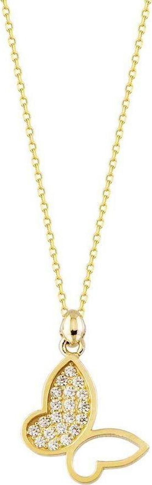 Kelebek Altın Kolye 14K Gold