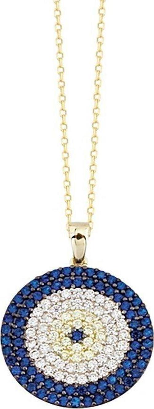 Nazar Boncuk Altın Kolye Sosyete 14K Gold 2,0 cm