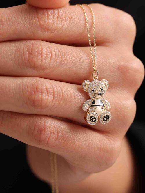 Sevimli Altın Panda Kolye 