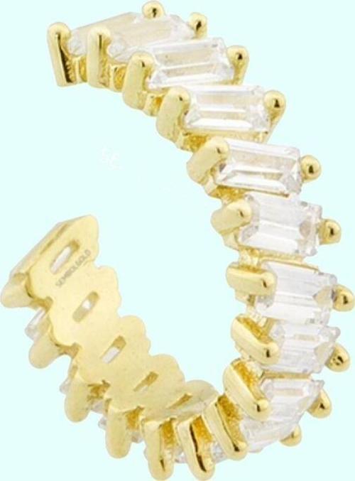 Altın Kıkırdak Küpe 14 Ayar Earcuff Baget Taşlı