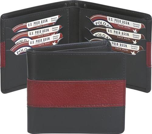 Asnn Polo Hakiki Deri Lacivert Kırmızı Erkek Cüzdan Ve Kartlık (PLCUZ7269)