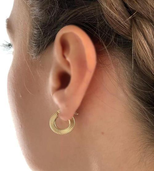Mini İstiridye Altın Küpe 14 Ayar 1,5 cm