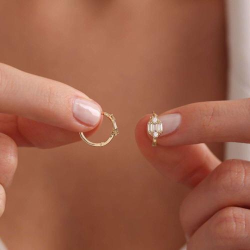 Altın Baget Küpe 1.3 cm