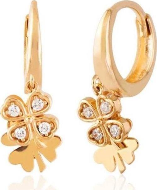 Yonca Altın Küpe 14 Ayar Rose Gold