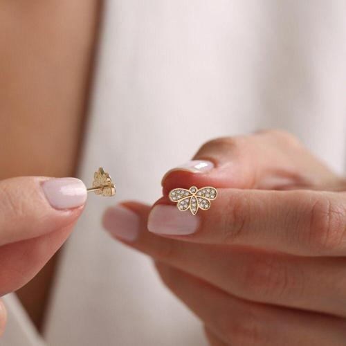 Altın Kelebek Küpe 1.0 cm