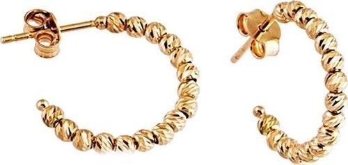 Altın Halka Küpe Dorikalı 14K Gold Üç Renk