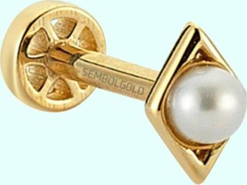 Altın İnci Tragus Piercing 14 Ayar