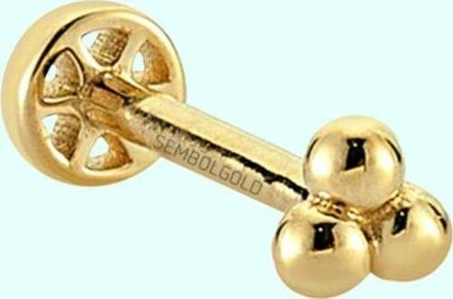 Altın Cemre Tragus Piercing 14 Ayar Taşsız