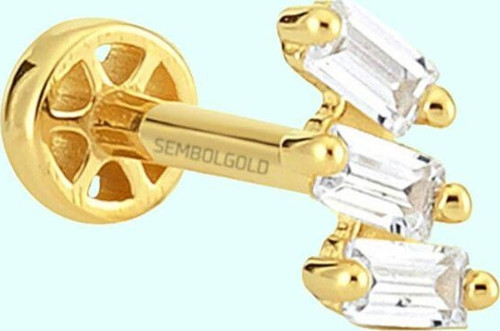 Altın Baget Tragus Piercing 14 Ayar Tria