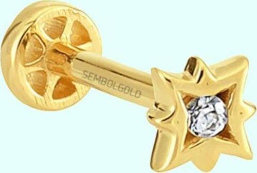 Altın Pusula Tragus Piercing 14 Ayar