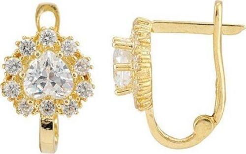 14 Ayar Altın Taşlı Kalp Çocuk Küpe