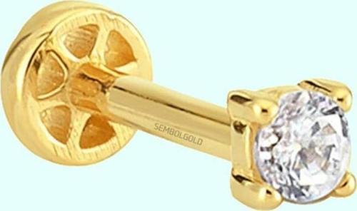 Altın Tektaş Tragus Piercing 14 Ayar