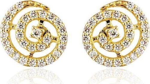 Prenses Altın Küpe Lava Taşlı