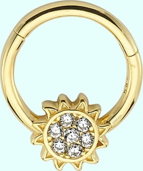 Altın Halka Piercing Güneş 14 Ayar