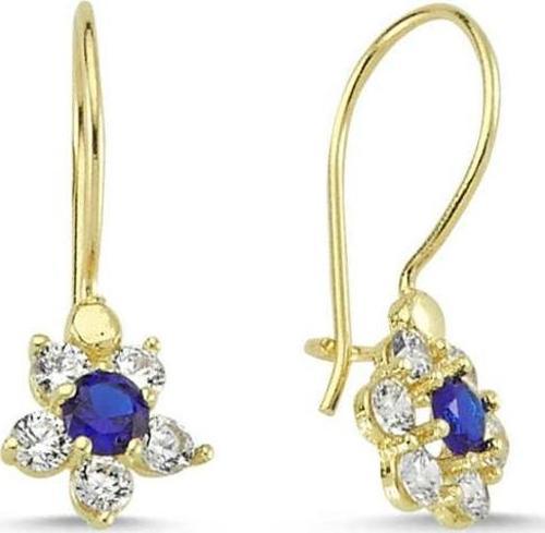 Altın Çocuk Küpe 14 Ayar Sallantılı Model Taşlı
