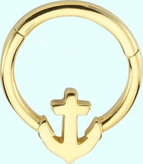 Altın Halka Piercing Çapa 14 Ayar