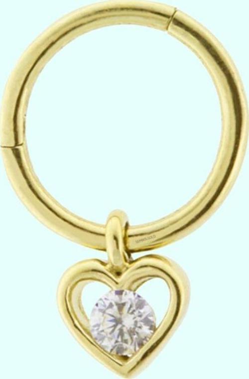 Altın Halka Piercing Kalp 14 Ayar