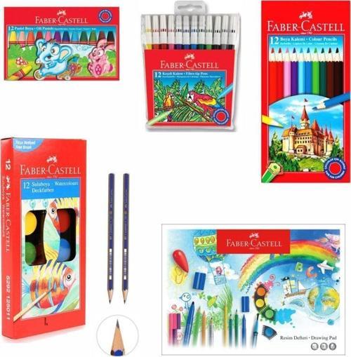 Faber-Castell 5 Li 12 Renk Boya Seti + Resim Kalem