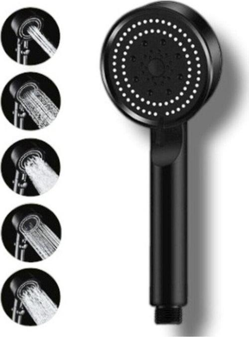 Turbo Fan 5 Fonksiyonlu Su Tasarruflu Duş Başlığı Turbo El Duşu Siyah