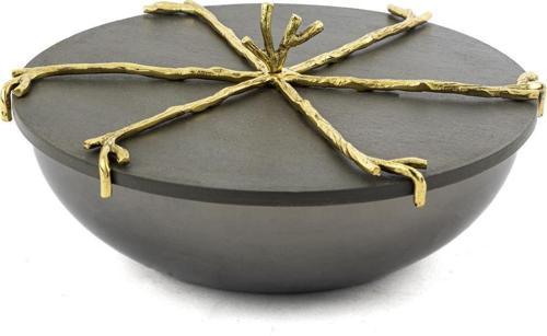 Branch Kapaklı Gold Gri Kase 22x10cm