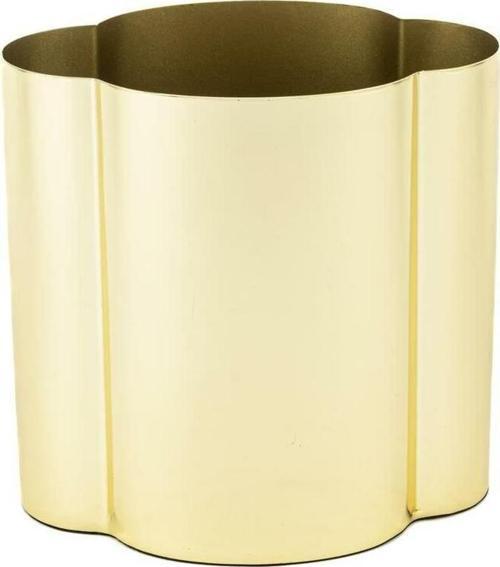 Gold Flower Metal Vazo 15x11x15cm
