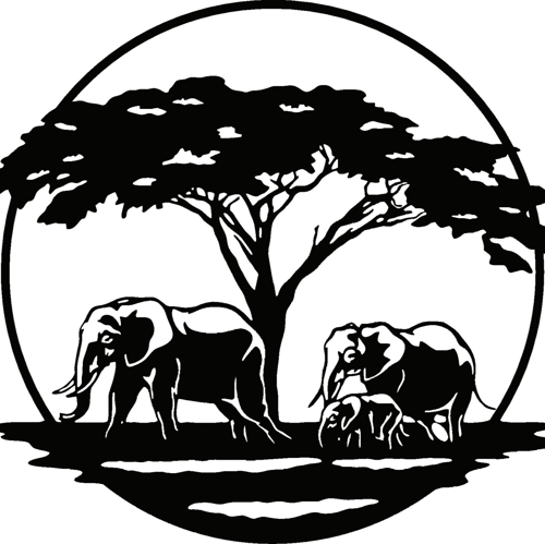 Fil Ailesi Safari Sticker 30 x 30 cm 334047