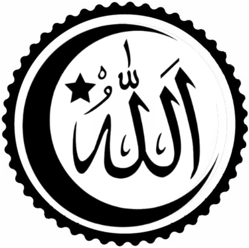 Hilal İçinde Allah Lafzı Tasarım Sticker 20 x 20 cm 332029