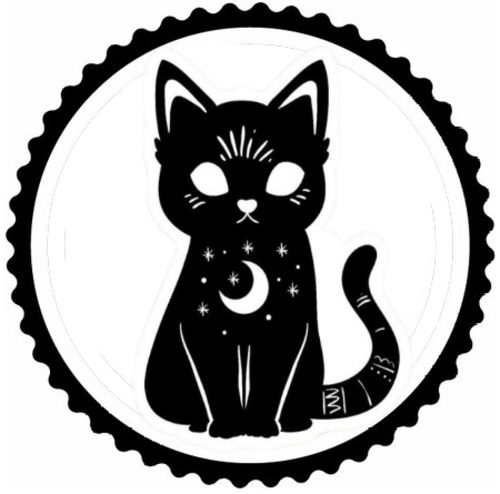 Kara Kedi Tasarım Sticker 50 x 50 cm 332322