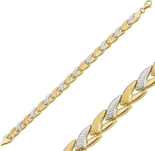 Altın Bileklik Çift Yapraklı Model