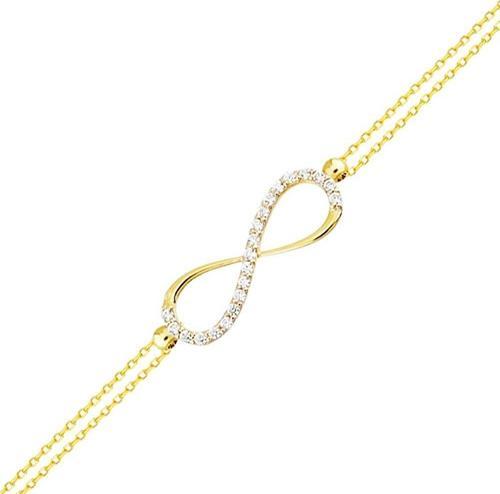 Altın Sonsuzluk Bileklik 14K Gold Taşlı