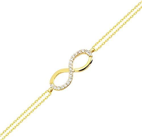 Altın Sonsuzluk Bileklik 14K Gold Taşlı