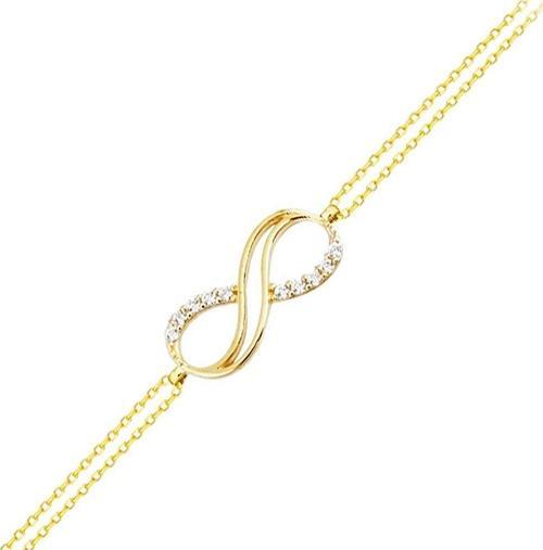 Altın Sonsuzluk Bileklik 14K Gold Taşlı