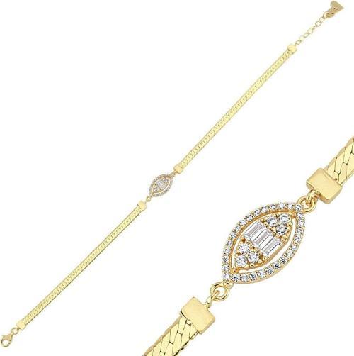 Baget Altın Bileklik Ezme Zincir 18-22 cm