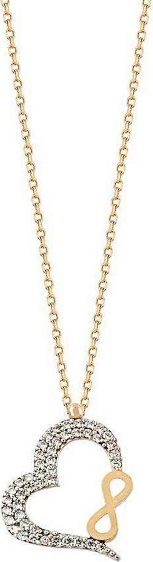 Kalp Sonsuzluk Altın Kolye 14K Gold