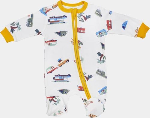 Caravan Theme Fermuarlı Patikli Bebek Tulumu
