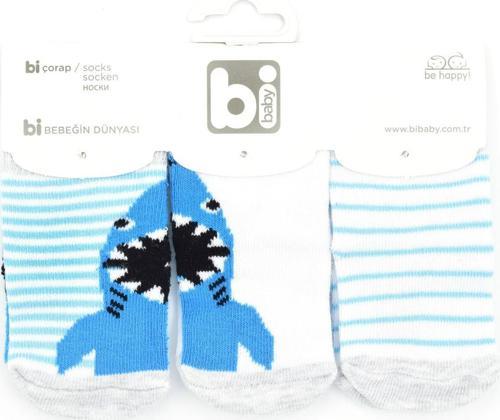 Shark 3'lü Bebek Çorabı 68215