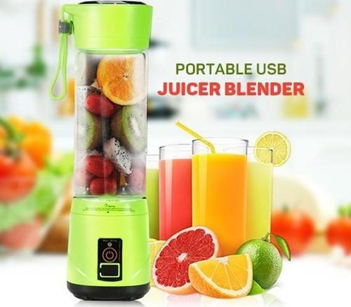 Portatif Taşınabilir El Blender 380 Ml Usb Şarjlı Yeşil (3877)