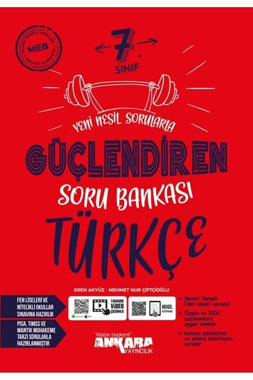 Ankara Yayıncılık 7. Sınıf Türkçe Güçlendiren Soru Bankası 2023-24 Dönemi