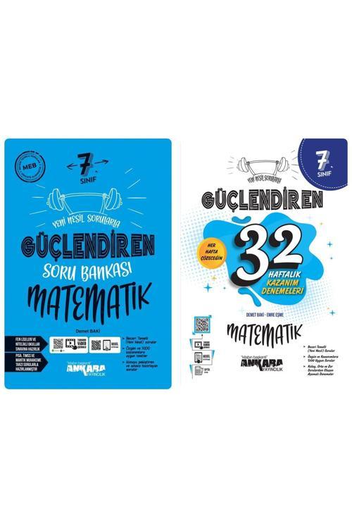 Ankara Yayıncılık 7.Sınıf Güçlendiren Soru Bankası Matematik + Güçlendiren 32 Haftalık Kazanım Denemeleri