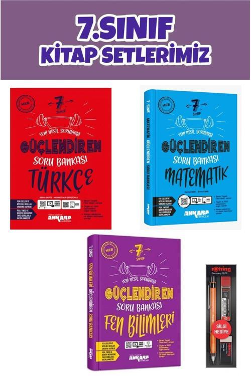 Ankara Yayıncılık 7.Sınıf Güçlendiren Türkçe -Matematik-Fen Bilimleri Soru Bankası