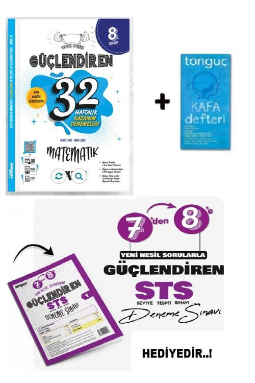 Ankara Yayıncılık 8. Sınıf Güçlendiren 32 Haftalık Matematik Kazanım Denemeleri (Sts Deneme + Kafa Defteri Hediye)
