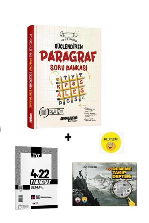 Ankara Yayıncılık Tyt-Kpss-Ales-Dgs Paragraf Güçlendiren Soru Bankası 2024 + Deneme + Deneme Takip Defteri