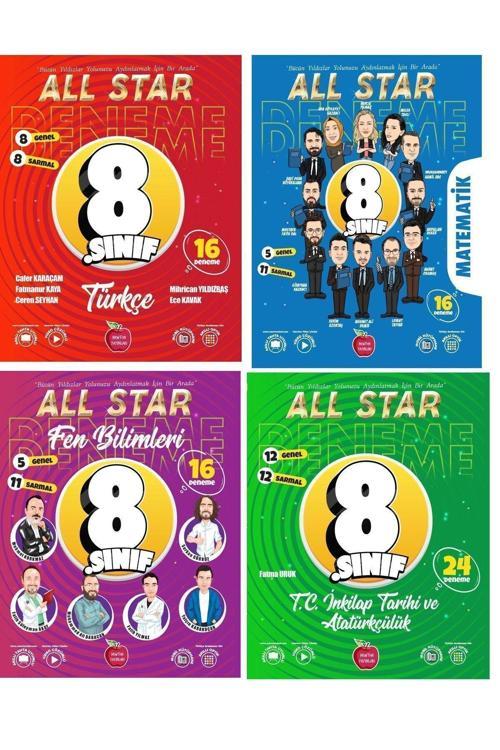 Newton Yayınları All Star 8. Sınıf Lgs Matematik Türkçe Fen İnkılap Branş Deneme 2024 Model